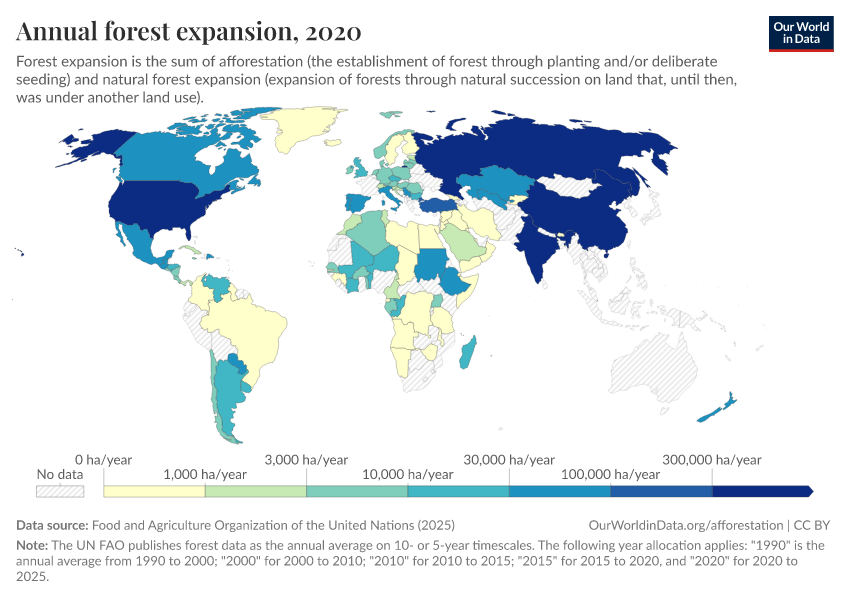 A thumbnail of the "Annual forest expansion" chart