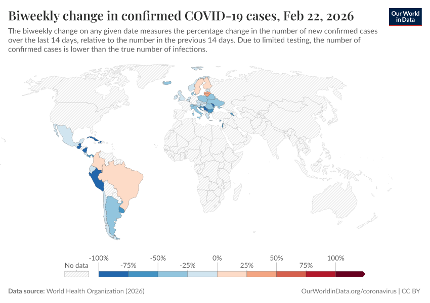 A thumbnail of the "Biweekly change in confirmed COVID-19 cases" chart