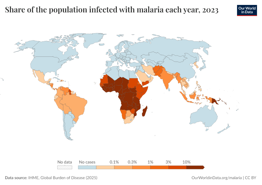 A thumbnail of the "Share of the population infected with malaria each year" chart